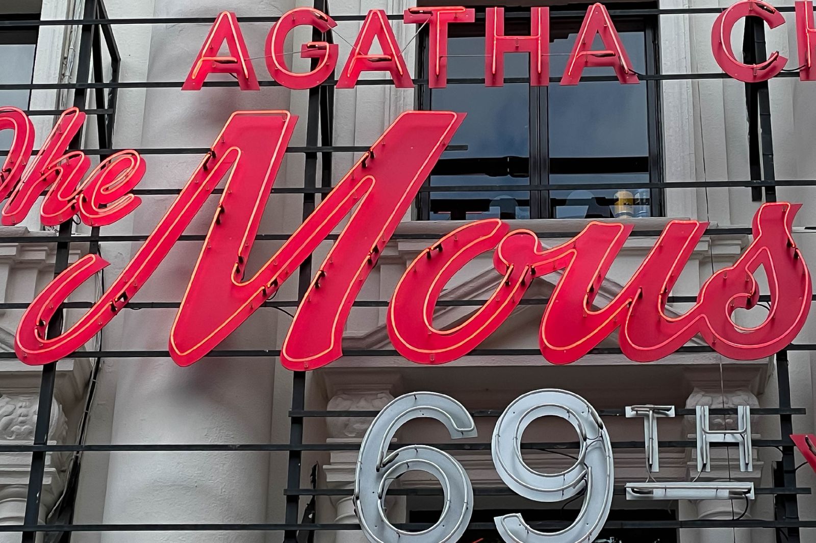 93ft Agatha Christie Mousetrap Neon Example Closeup